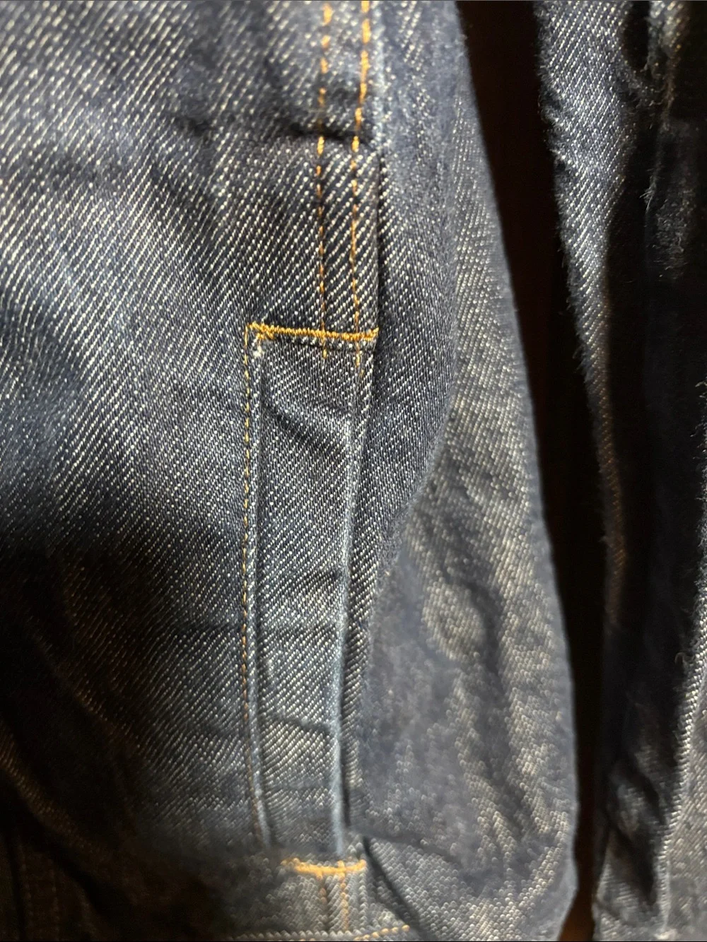 Men's Dark Indigo Denim Trucker Jacket - Classic Button-Front